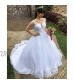 Tianzhihe Long Sleeve Crystal Beaded Ball Gown Wedding Dress for Bride Lace Applique Bridal Gown