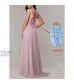 V-neck Long Bridesmaid Dress Chiffon Wedding A-line Prom Dress with Slit Formal Dress
