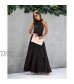 Women's Casual Backless Loose Ruffle Sundress Halter Neck Sleeveless Floral Long Maxi Dress with Belt