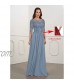 Women's Half Sleeves A Line Mother of The Bride Dress with Pockets Lace Evening Formal Gown