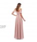 Women's Off The Shoulder Chiffon Bridesmaid Dresses Long Ruched Spaghetti Straps Prom Formal Evening Gown with Pockets