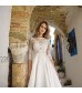 YIPEISHA Wedding Dresses Boat Neck Lace Applique A-line Wedding Gown for Bride