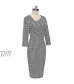 HOMEYEE Women Vintage Asymmetric Neck Pleated Business Party Dress B565