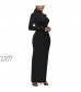 ioiom Women's Long Sleeve Plain Maxi Dresses Casual Long Dresses