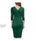 KYLEON Women's Wear to Work Formal Business Party Bodycon One-Piece Dress Lapel Button Long Sleeve Office Pencil Dresses