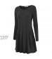Lock and Love Women's Premium Soft French Terry Long Sleeve Crew Neck Casual Dress with Pockets