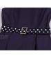 Wellwits Women's Color Block Pocket Belt 1940s Vintage Work Career Dress