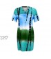 GKASA Women Plus Size V-Neck Gradient Tie-dye Print T Shirt Dresses Casual Short Sleeve Beach Sundress with Pockets