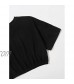MakeMeChic Women's Solid Short Sleeve Crop Top & Drawstring Waist Shorts 2 Piece Outfits