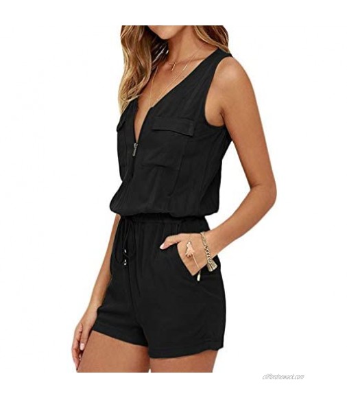 SUNNYME Women's Rompers Off Shoulder Summer Strapless Short Jumpsuits Playsuits