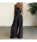 TWGONE Loose Jumpsuits for Women Bohemian Small Floral Print Side Pockets Loose Straps Pants Overalls Rompers