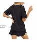 Women’s Waffle Knit Pajamas Set Lounge Short Sleeve Top and Shorts Sleepwear Summer 2Pcs Pjs Athletic Tracksuits with Pockets