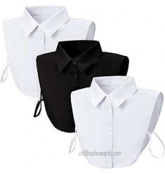 3 Pieces Fake Collars Detachable Blouse Dickey Collars Half Shirts False Collar for Women Girls