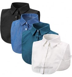 4 Pieces Fake Collar Detachable Blouse Dickey Collar Half Shirts False Collar for Girls and Women Favors  4 Colors