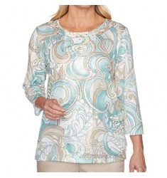 Alfred Dunner Cottage Charm Scroll Center Lace Top