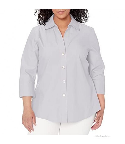 Foxcroft Women's Size Paityn Plus Pinpoint Non-Iron Shirt