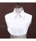 Juland Lady's Fake Collar Half Shirt Blouse Detachable False Collar OL Joker Shirt Decorative Collar Dickey Collar Cuff Cotton Choker Tie False Lapel Point– White