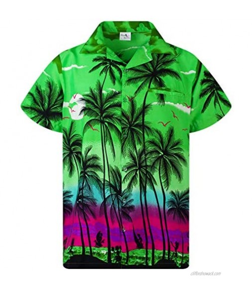 King Kameha Hawaiian Shirt for Men Funky Casual Button Down Very Loud Shortsleeve Unisex Beach