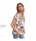 Romwe Women's Floral Print Short Sleeve High Low Hem Summer Chiffon Blouse Top