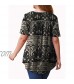 U.Vomade Womens Summer Tops V Neck Buttons Pleated Flared Plus Size Blouses M-4X