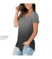 Womens Summer Tie Dye Short Sleeve T Shirts V Neck Ombre Tops