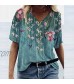 Womens Summer Tops Women's Crew Neck Tees Casual V Neck Tops Cute Printed Loose Blouses Short Sleeve Tunic Shirts