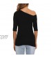 YYA Off Shoulder Tops for Women Half Sleeve Shirts Slim Fit Casual Stretchy Blouse S-XXL