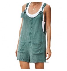 Springrain Womens Casual Summer Overalls Cotton Linen Shorts Rompers Jumpsuits
