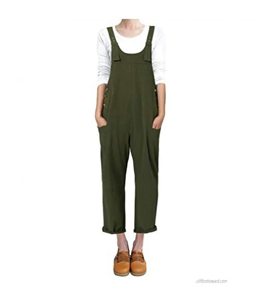 StyleDome Women's Baggy Overalls Casual Bid Loose Wide Leg Jumpsuit Rompers Pants with Pockets