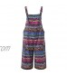 Women Loose Overalls Jumpsuit Cropped Pants Summer Girls Casual Geometric Printing Plus Size Wide Leg Jumpsuit