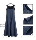 YESNO Women Casual Loose Long Bib Pants Wide Leg Jumpsuits Baggy Cotton Rompers Overalls with Pockets (5XL PZZTYP2 Navy Blue)