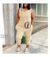 Annystore Women's Plus Size Casual Solid Color V Neck Sleeveless Baggy Harem Long Romper Jumpsuits with Pockets