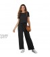 Auxo Women Casual Long Sleeve Loose Wide Legs One Piece Jumpsuits Rompers