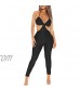 AZHONG Women's Sexy Halter One Piece Outfits Backless Cut Out Skinny Long Pants Jumpsuits Rompers Clubwear