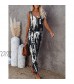 Beiranduo Women's Sleeveless Tie Dye Jumpsuits Casual Loose Summer Tank Jumpsuit Beam Foot Casual Rompers with Pockets