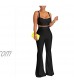 ECDAHICC Women's Two Piece Outfit Jumpsuit Crop Cami Top and High Waist Bell Flare Long Pants Set Sweatsuits Clubwear