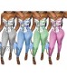 Sexy Two Piece Outfits for Women Summer - Spaghetti Straps Printed Zip Up Tops with Bodycon Skinny Long Pants Set