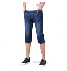 Beastle Men's Jeans Summer New Thin and Large Size Slim Stretch Cropped Jeans Casual
