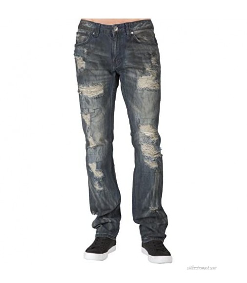 Level 7 Men's Premium Denim Jeans Slim Straight Handcrafted Artisan Wash