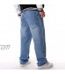 LUOBANIU Men's Loose Fit Baggy Hip Hop Cotton Denim Work Pants Straight Leg Jeans