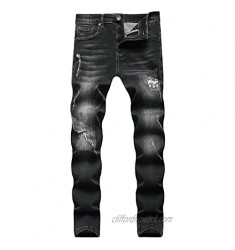 PULANNITE Men's Ripped Washed Skinny Jeans …