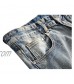 Sarriben Men's Retro Washed Style Loose Stretch Distressed Jeans with Broken Holes