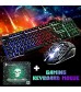 Wired Gaming Keyboard and Mouse Combo Rainbow LED RGB T6 Backlight USB Ergonomic Gaming Keyboard and Mouse Set for PC Laptop