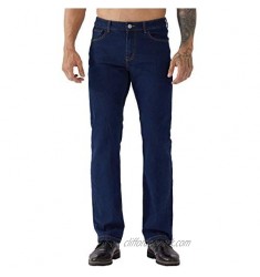 ZLZ Regular Fit Denim Jeans for Men  Mens 5-Pockets Classic Straight Leg Jean Pants