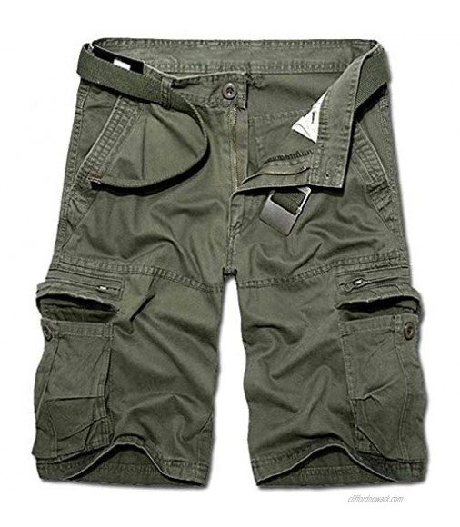 KOCTHOMY Men's Cotton Summer Relaxed Fit Outdoor Cargo Shorts