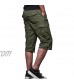 MAKEIIT Men's Classic-Fit 7-Pockets Cargo Short Cotton Pants with Adjustable Drawstring Workout Shorts