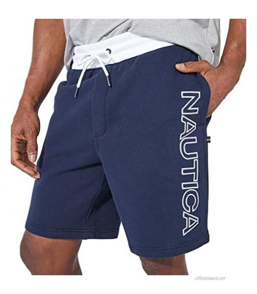 Nautica Men's Big & Tall Fleece Knit Logo Shorts
