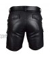 Original Leather Men’s | Cargo Shorts | Black Glossy Finish | with Leather Belt
