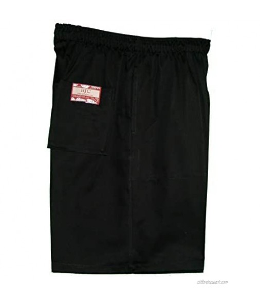 RJC Men's Elastic Waistband 3 Pockets Cotton Twill Solid Shorts