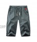 2021 Men Fashion Solid Plus Size Linen Bandage Pockets Casual Calf-Length Trousers